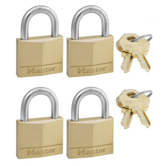 Λουκέτα Ορειχάλκινα Master Lock Σετ 4 Τεμ. με Ίδιο Κλειδί