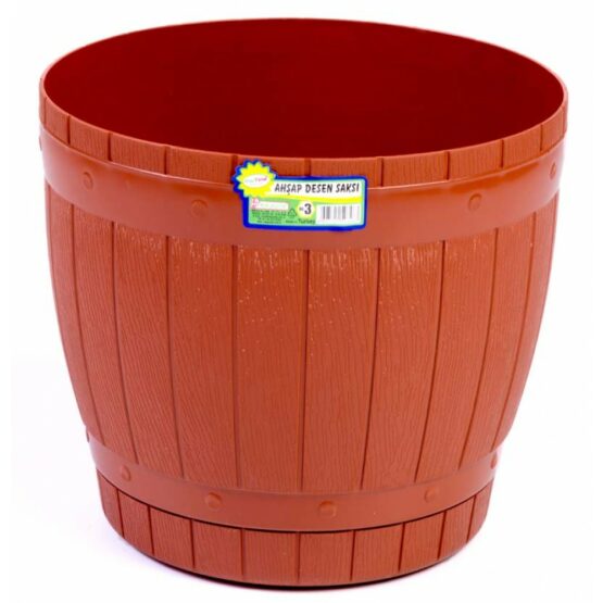 Γλάστρα Τύπου Ξύλου Νο3 Με Ενσωματωμένο Πιάτο 6.5 Λίτρα