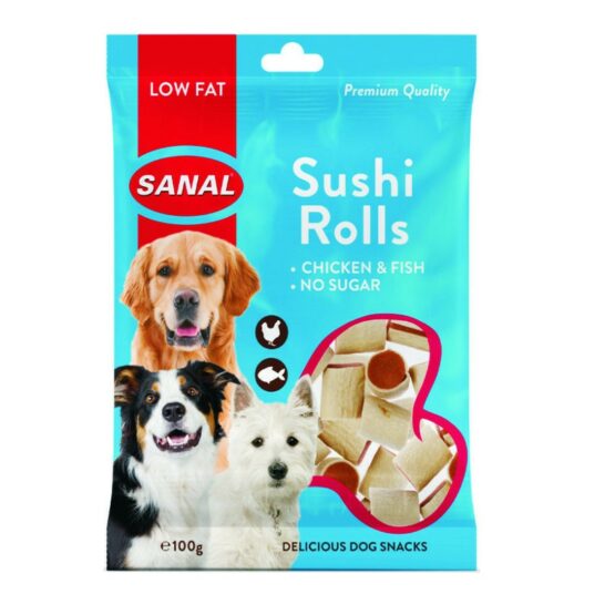 Λιχουδιές σκύλου Sanal Σούσι κοτόπουλο & ψάρι 100gr