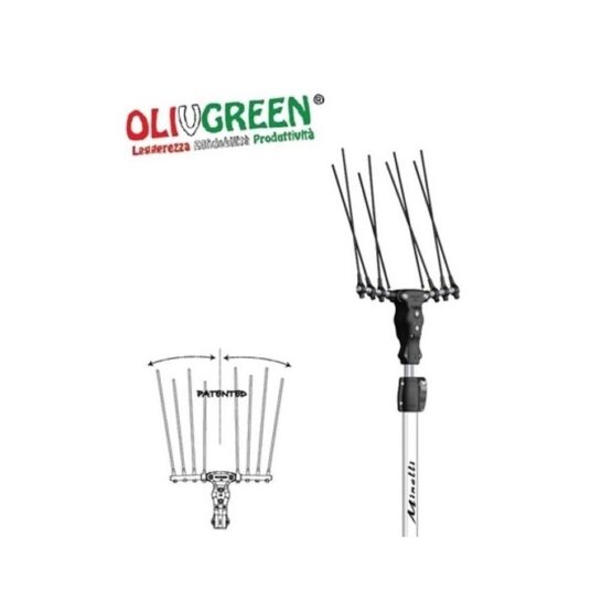 Minelli Olivgreen 500 Plus Ελαιοραβδιστικό Μπαταρίας Χτένα με Τηλεσκοπικό Κοντάρι 3.3m και Βάρος 2.3kg