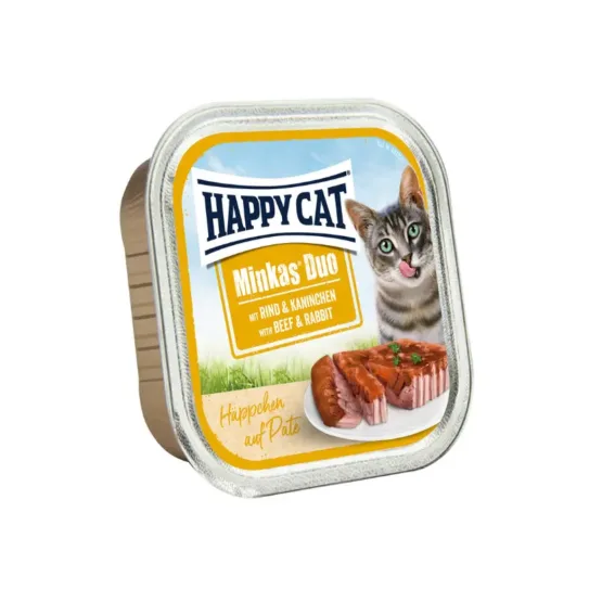 Happy Cat Duo Πατέ Βοδινό & Κουνέλι 100g